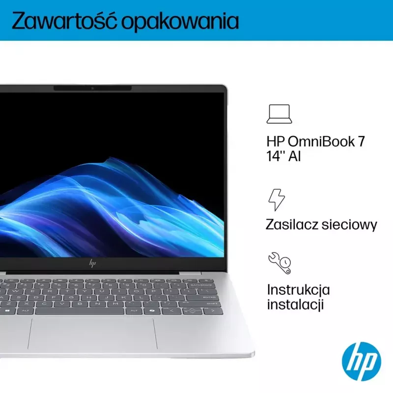 HP OmniBook 7 AI 14-fr0003nw Portátil, 14" 2K OLED, Intel Core Ultra 5 225U, 16 GB, 512 GB SSD, Windows 11 Pro