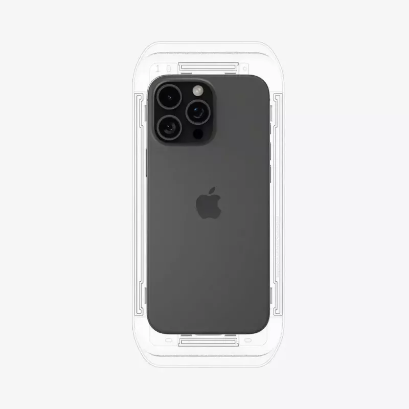 Spigen GLAS.tR EZ Fit Protector de pantalla de cristal para iPhone 16 Pro Max / 17 Pro Max, pack de 2, transparente