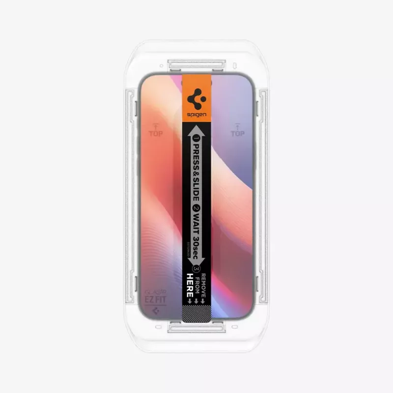 Spigen GLAS.tR EZ Fit Protector de pantalla de cristal para iPhone 16 Pro Max / 17 Pro Max, pack de 2, transparente