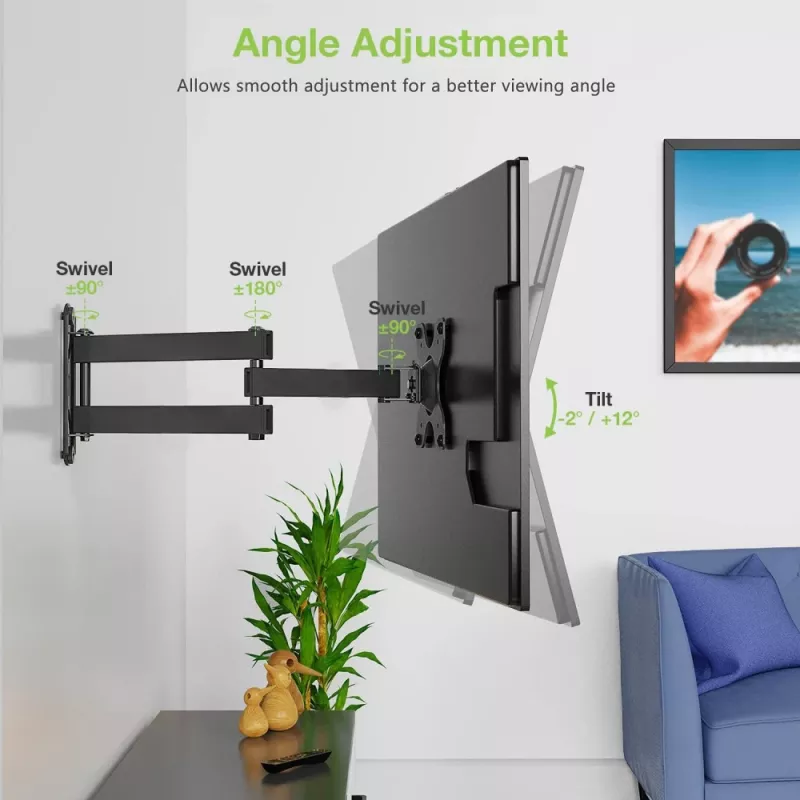 Techly soporte de pared para LCD LED 33-76,2 cm (13-30 inch) inclinable 2 articulaciones negro ICA-LCD 923B
