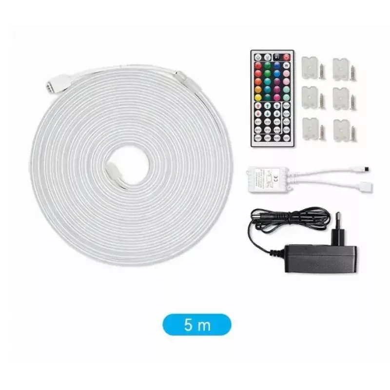 Vention PAEWJ-EU tira LED de neón de silicona, 5 m, con mando a distancia IR y fuente de alimentación de 12 V CC