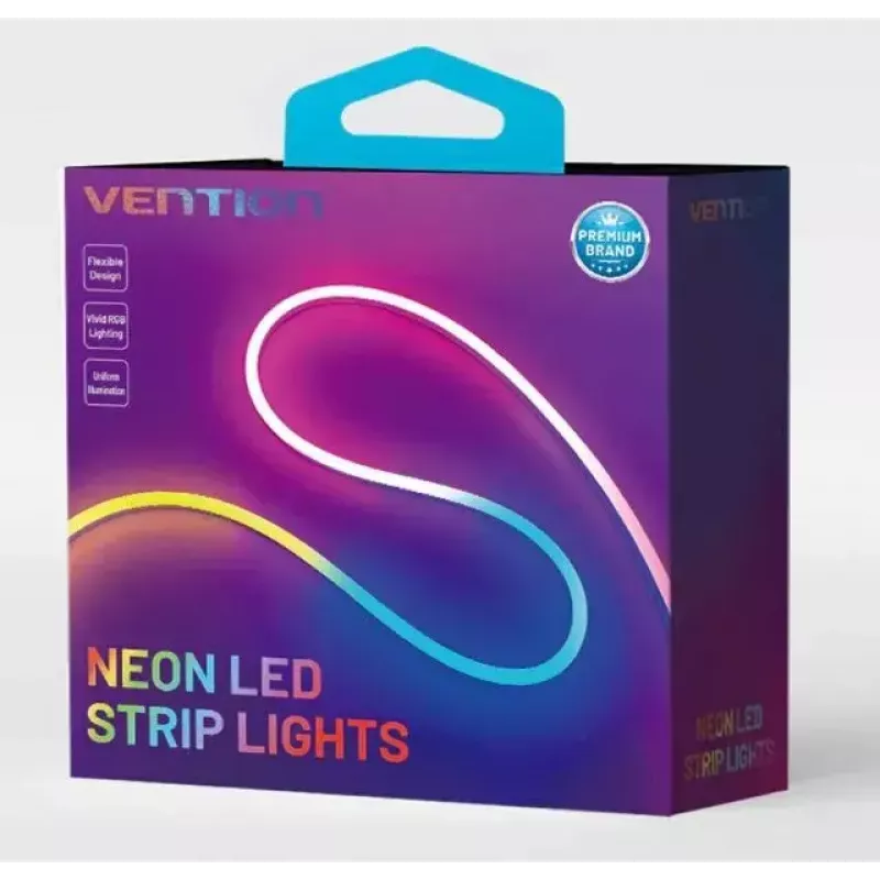 Vention PAEWJ-EU tira LED de neón de silicona, 5 m, con mando a distancia IR y fuente de alimentación de 12 V CC