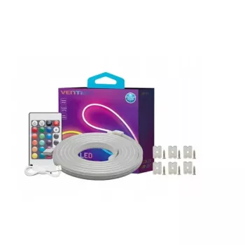 Luz LED neón Vention PAEWJ-EU 5 m, silicona, DC 12V, 72 LEDs/m, 15 W, IP65, mando a distancia IR