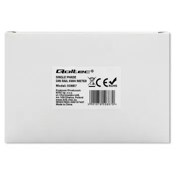 Medidor de energía monofásico QOLTEC 50887 1 fase 230V LCD delgado