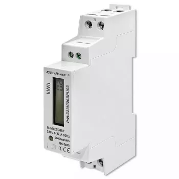 Medidor de energía monofásico QOLTEC 50887 1 fase 230V LCD delgado
