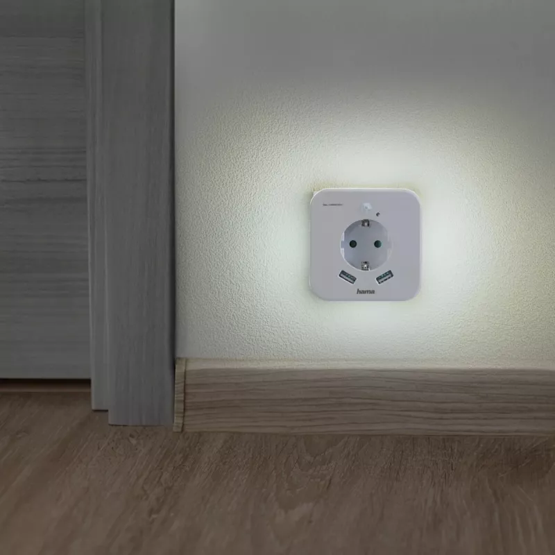 Luz nocturna de enchufe Hama 00223507 blanco cálido LED 3000K