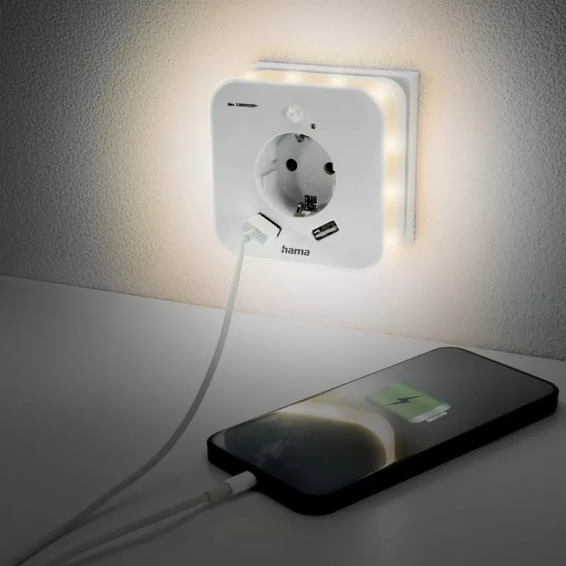 Luz nocturna de enchufe Hama 00223507 blanco cálido LED 3000K