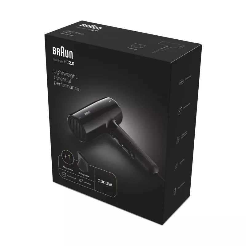 Secador de pelo Braun HD2.0 2000W Negro cable de 1,95 m