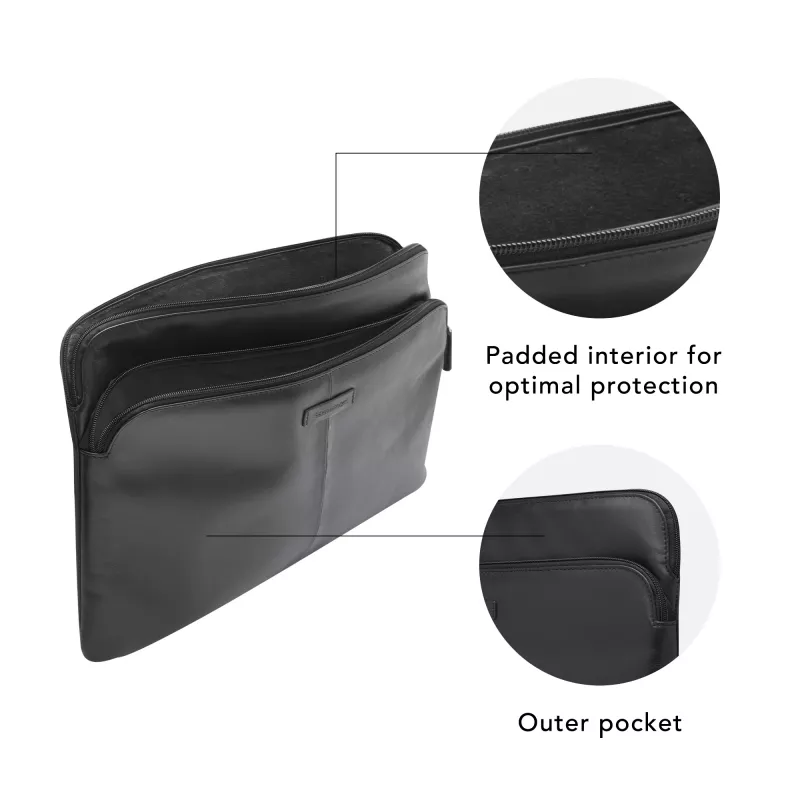 Funda tipo sleeve dbramante1928 Skagen Pro+ para MacBook Pro 14 pulgadas / hasta 14 pulgadas – Negro, 35,6 cm, 1 bolsillo frontal