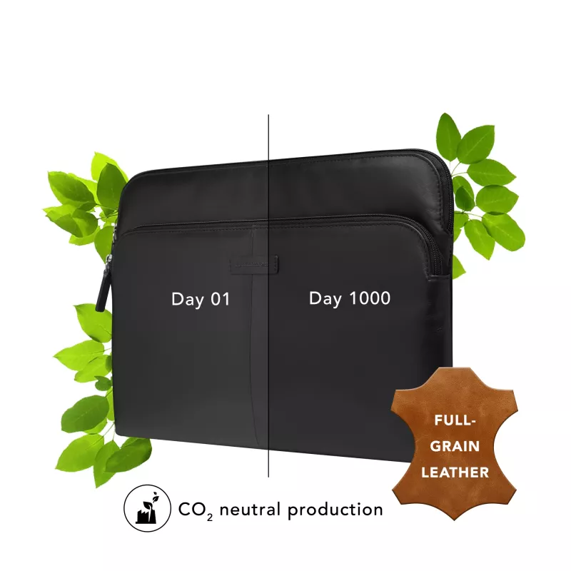 Funda tipo sleeve dbramante1928 Skagen Pro+ para MacBook Pro 14 pulgadas / hasta 14 pulgadas – Negro, 35,6 cm, 1 bolsillo frontal