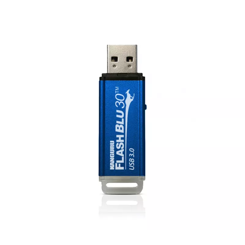 Kanguru FlashBlu30 SuperSpeed USB3.0 64 GB | Memoria USB segura | Interruptor físico de protección contra escritura | Compatible con Windows 