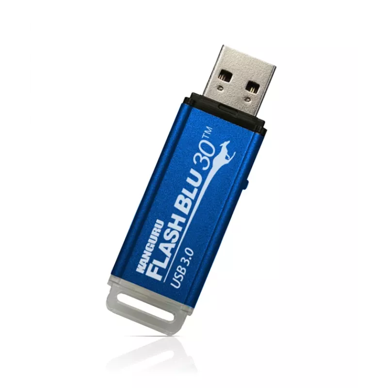 Kanguru FlashBlu30 SuperSpeed USB3.0 64 GB | Memoria USB segura | Interruptor físico de protección contra escritura | Compatible con Windows 