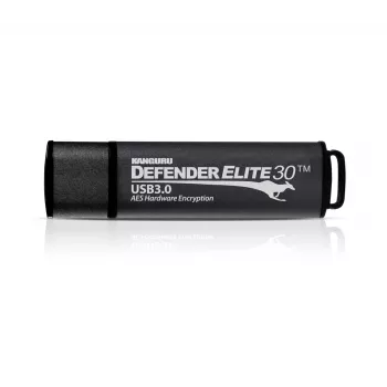 Kanguru Defender Elite30™ USB 3.0 128GB | Memoria USB segura | Certificada FIPS 197, cifrado de hardware AES de 256 bits (modo XTS) | Conforme TAA |