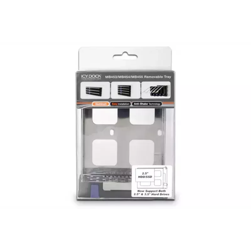 ICY BOX Cremax ICY Dock MB453TRAY-2B - Bandeja para unidad de almacenamiento (caddy) con marco extraíble hot-swap - 2.5 / 3.5 compartido (MB453TRAY-2
