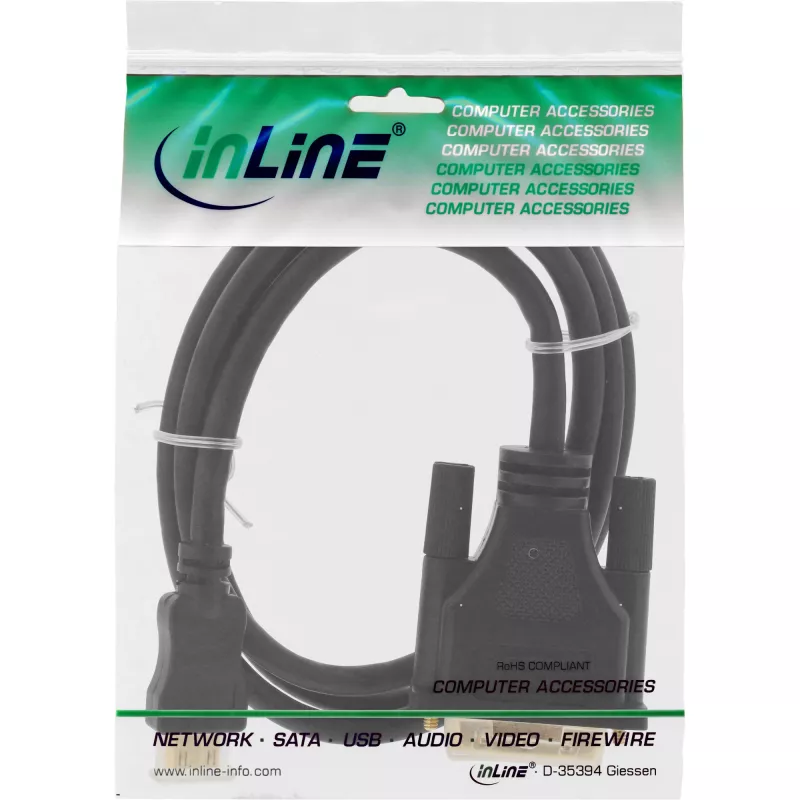 InLine Cable Mini-HDMI a DVI, conector macho HDMI C a conector macho DVI 18+1, dorado, 2m