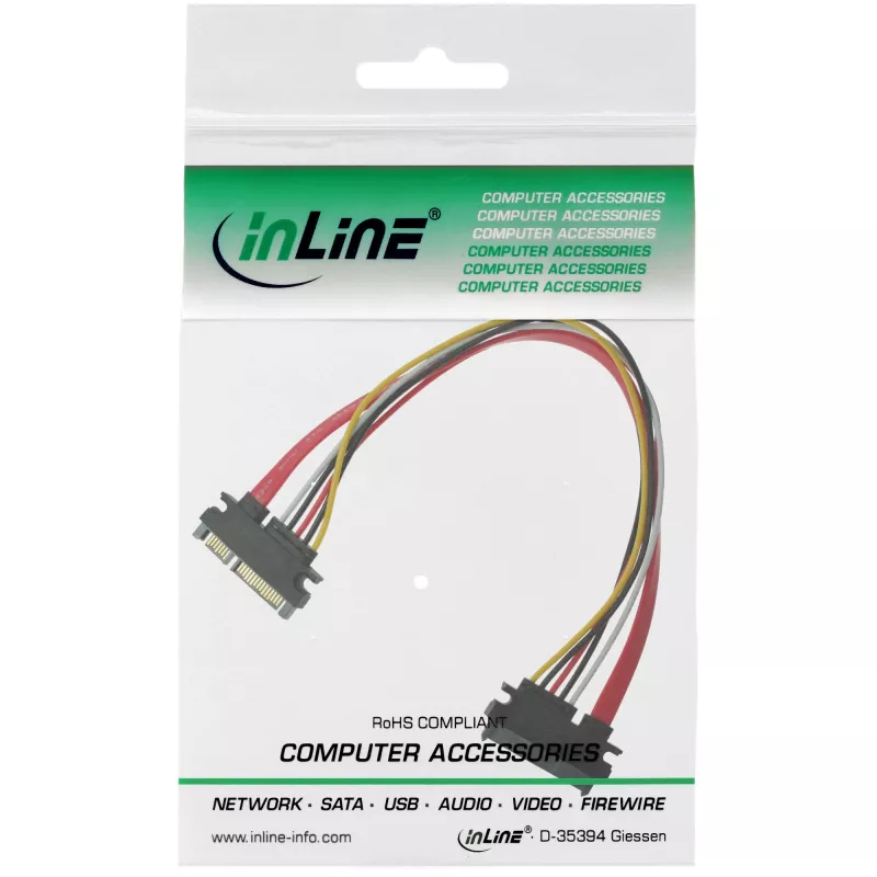 InLine Cable de datos + alimentación SATA SATA 6Gb/s macho / hembra 0.50m