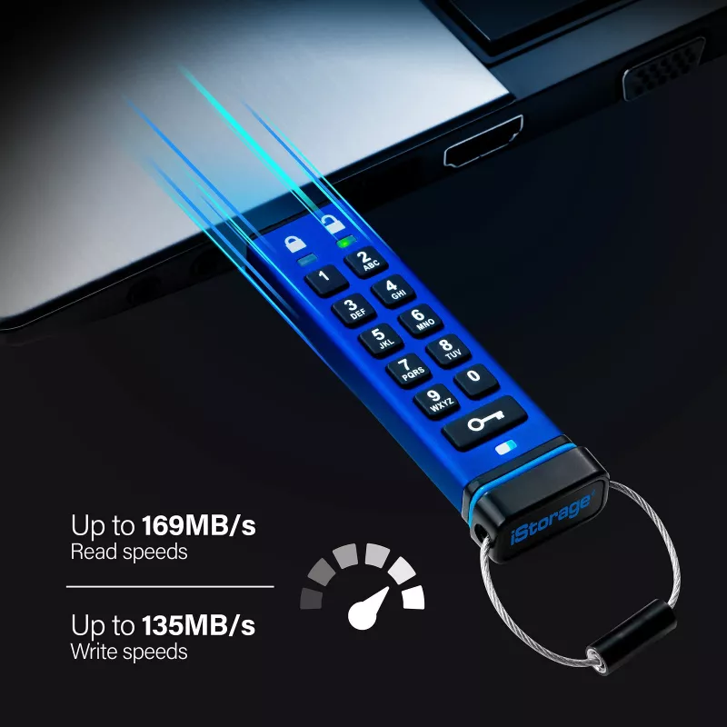 Memoria flash USB iStorage 128 GB USB Type-A IS-FL-DA3-256-128