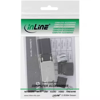 Conector macho RJ45 InLine Cat.8.1 2000MHz, montaje en campo, apantallado, con tapa roscada
