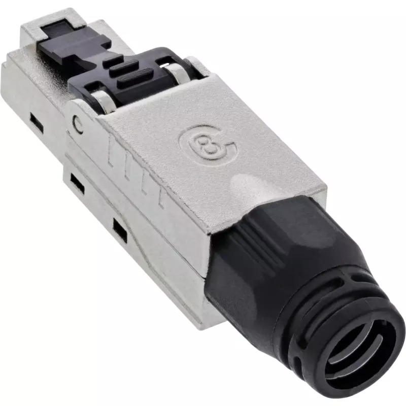Conector macho RJ45 InLine Cat.8.1 2000MHz, montaje en campo, apantallado, con tapa roscada