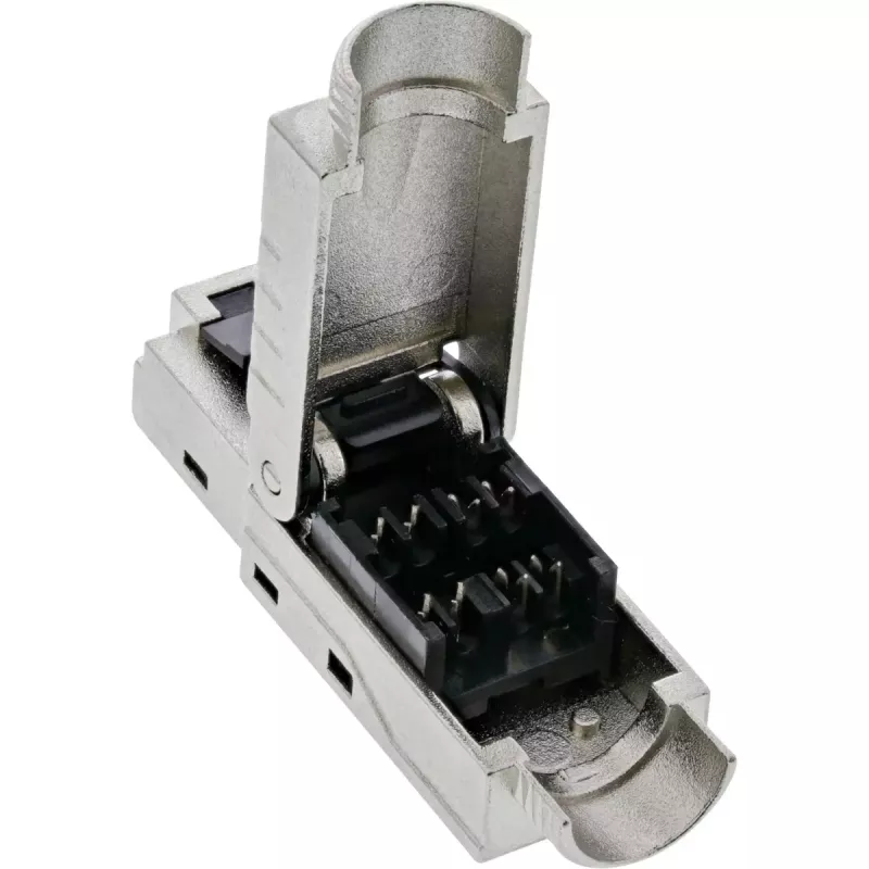 Conector macho RJ45 InLine Cat.8.1 2000MHz, montaje en campo, apantallado, con tapa roscada