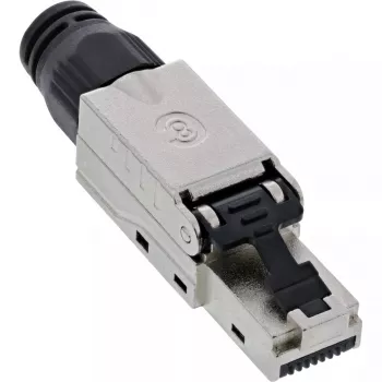 Conector macho RJ45 InLine Cat.8.1 2000MHz, montaje en campo, apantallado, con tapa roscada
