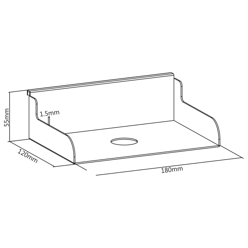 Estante pequeño para panel perforado InLine blanco 180 mm x 120 mm x 55 mm