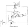 InLine soporte de mesa para estación de trabajo con elevación, móvil, hasta 81 cm (32