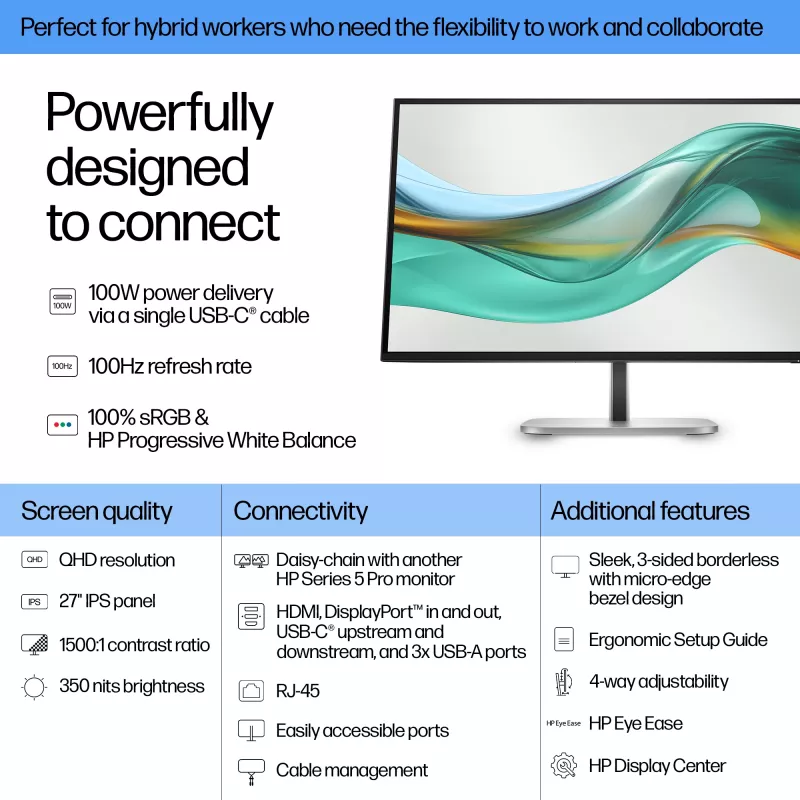 Monitor HP Series 5 Pro 27 pulgadas QHD USB-C - 527pu
