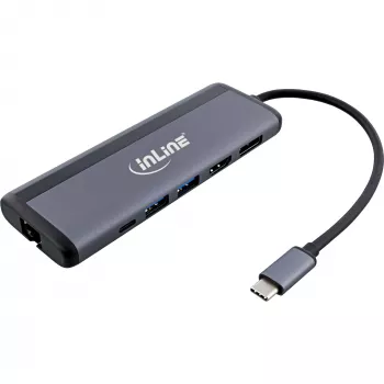 InLine multihub USB-C 8 en 1, HDMI, DP, USB 3.2, PD 3.0 100W, MST