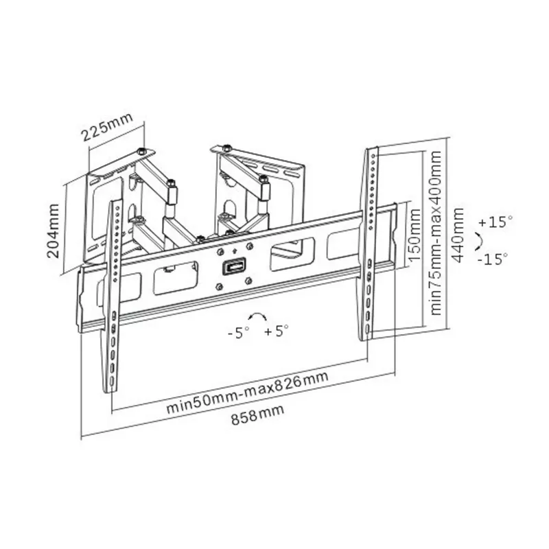 InLine soporte de pared en esquina para TFT / LED / Plasma 37 pulgadas a 63 pulgadas hasta 60 kg
