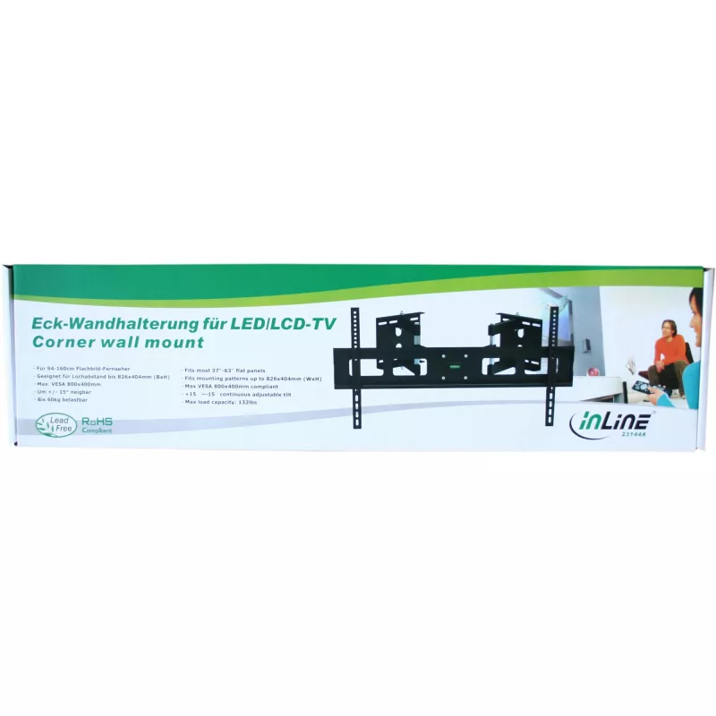 InLine soporte de pared en esquina para TFT / LED / Plasma 37 pulgadas a 63 pulgadas hasta 60 kg