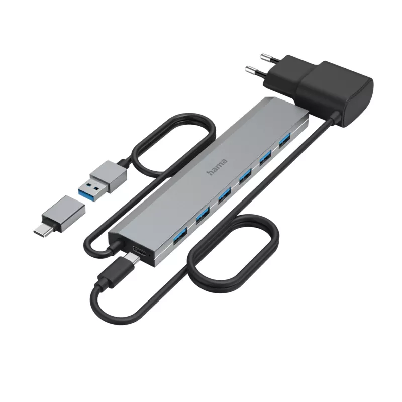 Hub de interfaces Hama 00200137 USB 3.2 Gen 1 (3.1 Gen 1) Type-A + Type-C 5000 Mbit/s antracita