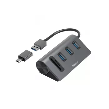 Dock para portátil/replicador de puertos Hama 00200140 USB 3.2 Gen 1 (3.1 Gen 1) Type-A antracita, negro