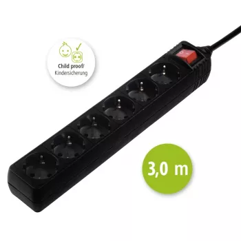 Regleta Hama 137265 3 m 6 tomas AC interior negra
