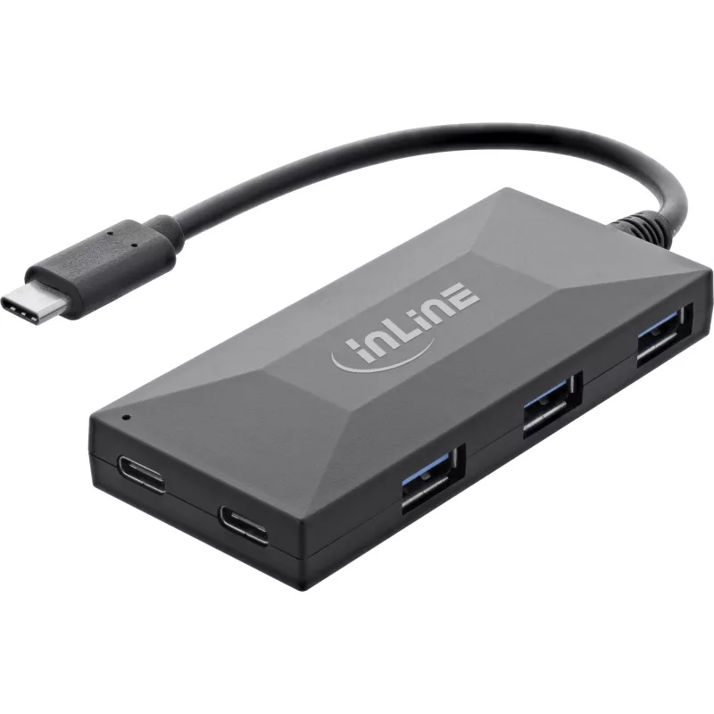 Hub InLine USB 3.2 Gen.1, USB-C a 2 puertos USB-C y 3 puertos USB-A, sin fuente de alimentación