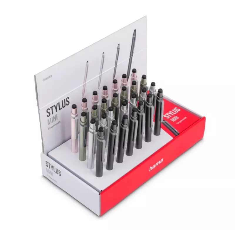 Hama Mini Lápiz stylus Antracita, Gris, Oro rosa, Plata