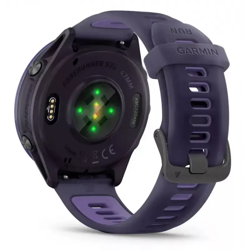 Garmin Forerunner 570 010-02971-02 smartwatch 47 mm, AMOLED, altavoz y micrófono, batería de hasta 18 h, aluminio índigo con correa translúcida Imperial Purple/Indigo