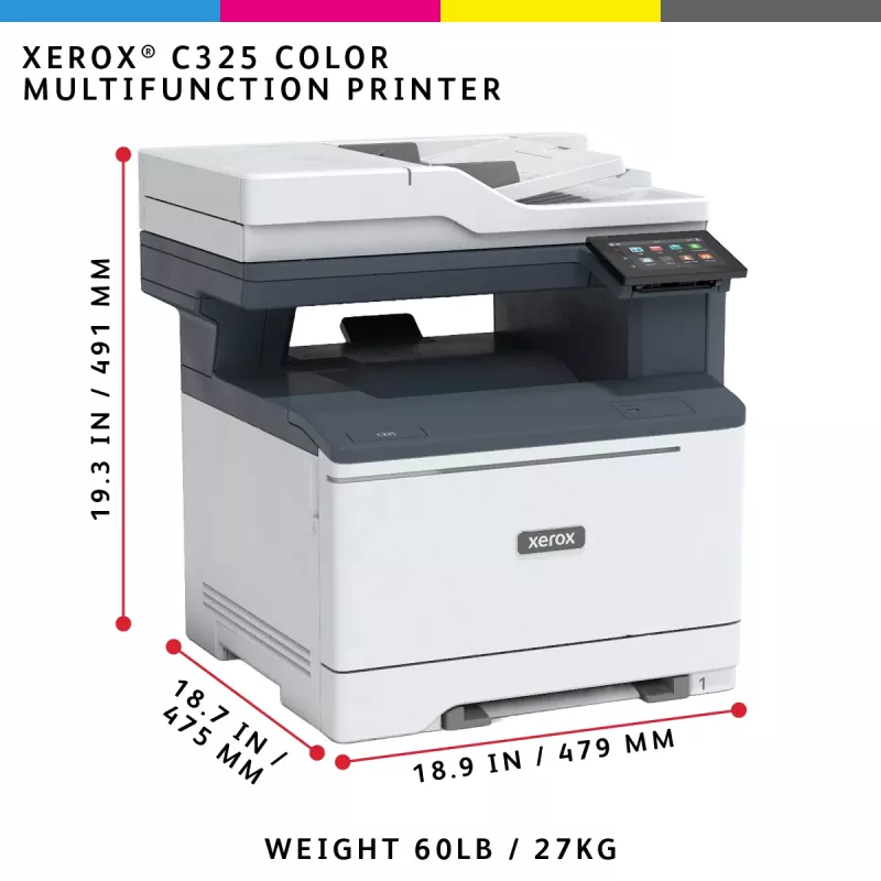 Xerox C325 A4 33ppm inalámbrica dúplex copia/impresión/escaneo/fax PS3 PCL5e/6 2 bandejas total 251 hojas