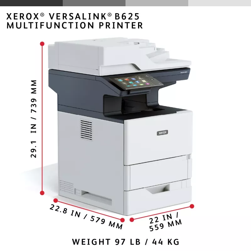 Xerox VersaLink B625 A4 61ppm dúplex copia/impresión/escaneo/fax PS3 PCL5e/6 2 bandejas de papel 650 hojas