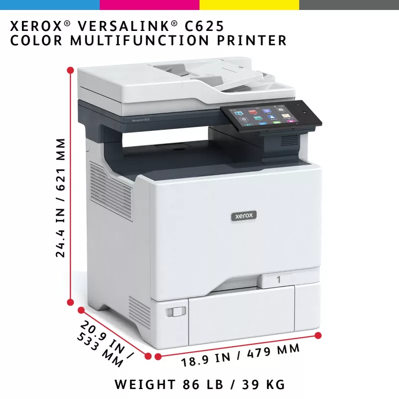 Xerox VersaLink C625 A4 50ppm dúplex copia/impresión/escaneo/fax PS3 PCL5e/6 2 bandejas de papel 650 hojas