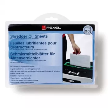 Rexel Hojas de aceite para destructora de documentos (paquete de 20)