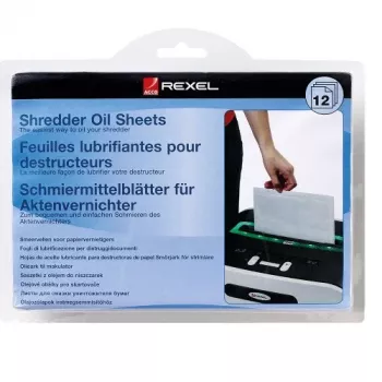 Rexel Hojas de aceite para destructora de documentos (paquete de 20)
