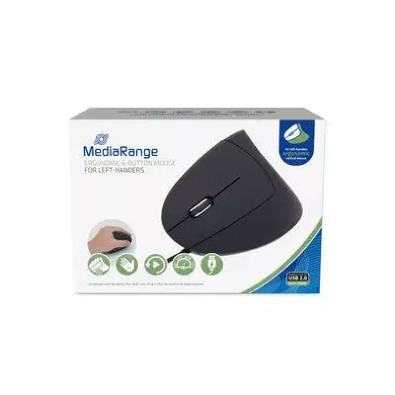 Ratón MediaRange MROS231 USB Type-A Óptico Zurdo 2400 DPI