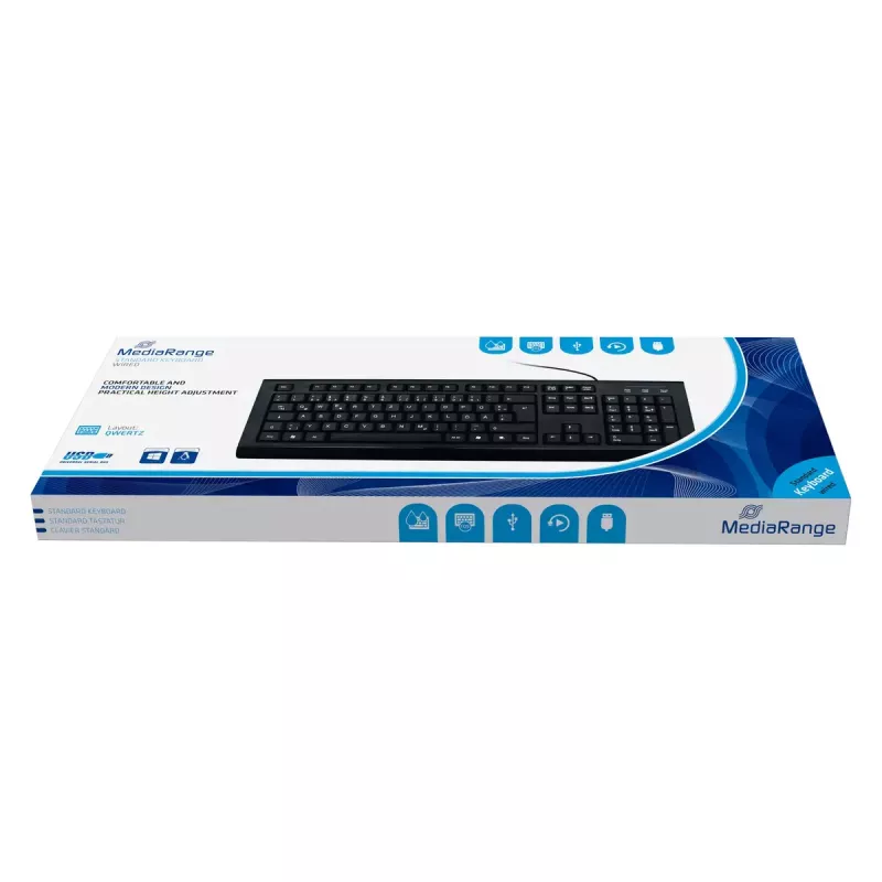 MediaRange MROS101 Office USB QWERTZ Alemán Negro Teclado