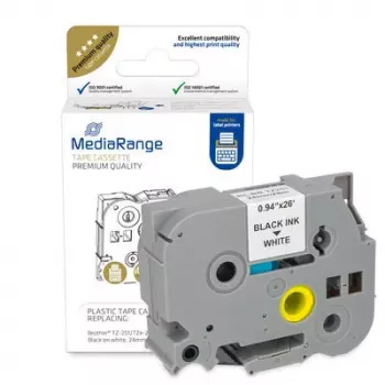 Cartucho de cinta plástica MediaRange TZ-251 24 mm 8 m negro sobre blanco
