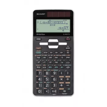 Calculadora Sharp SH-ELW531TG con funda pantalla negra, blanca