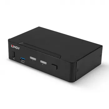 Switch KVM Lindy 2 puertos DisplayPort 1.4, USB 3.0 y audio