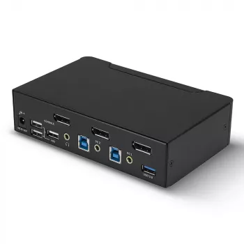 Switch KVM Lindy 2 puertos DisplayPort 1.4, USB 3.0 y audio