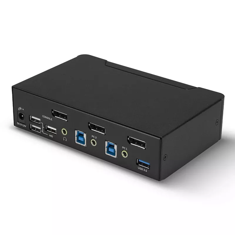 Switch KVM Lindy 2 puertos DisplayPort 1.4, USB 3.0 y audio