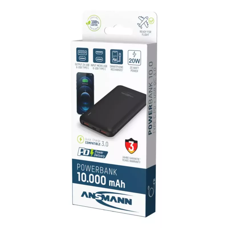 Batería portátil Ansmann PB320PD 10000 mAh